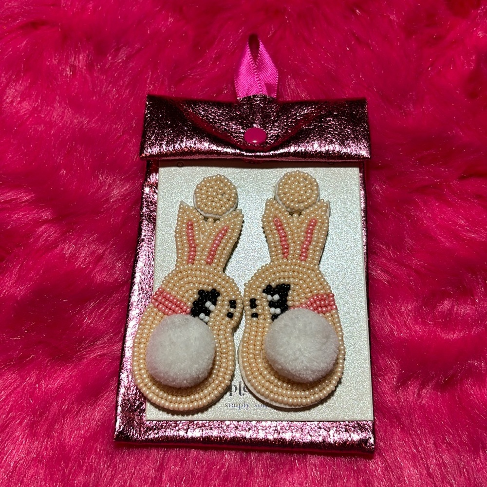 Simply Southern Easter Bunny Beaded Earrings NWT